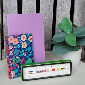 Kate Spade Pen With Vibrant Floral Notebook Purple Notebook